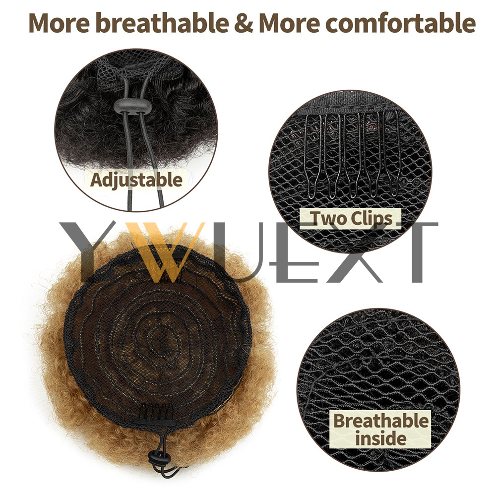 YWUEXT Honey Gold Afro Kinky P - đánh giá và giá Drawstring Afro Curly Puff Ponytail