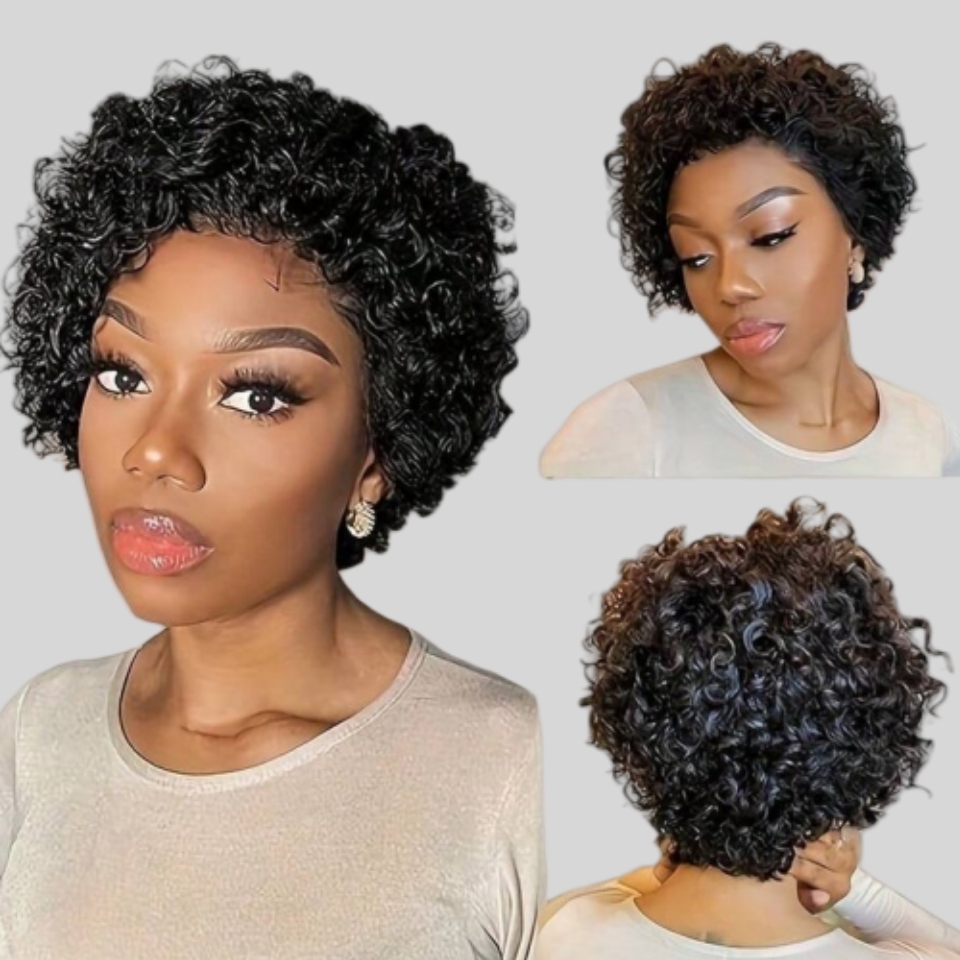 Curly Pixie Cut Wig Lace Human - đánh giá và giá Short Pixie Cut Wig Human Hair Cheap