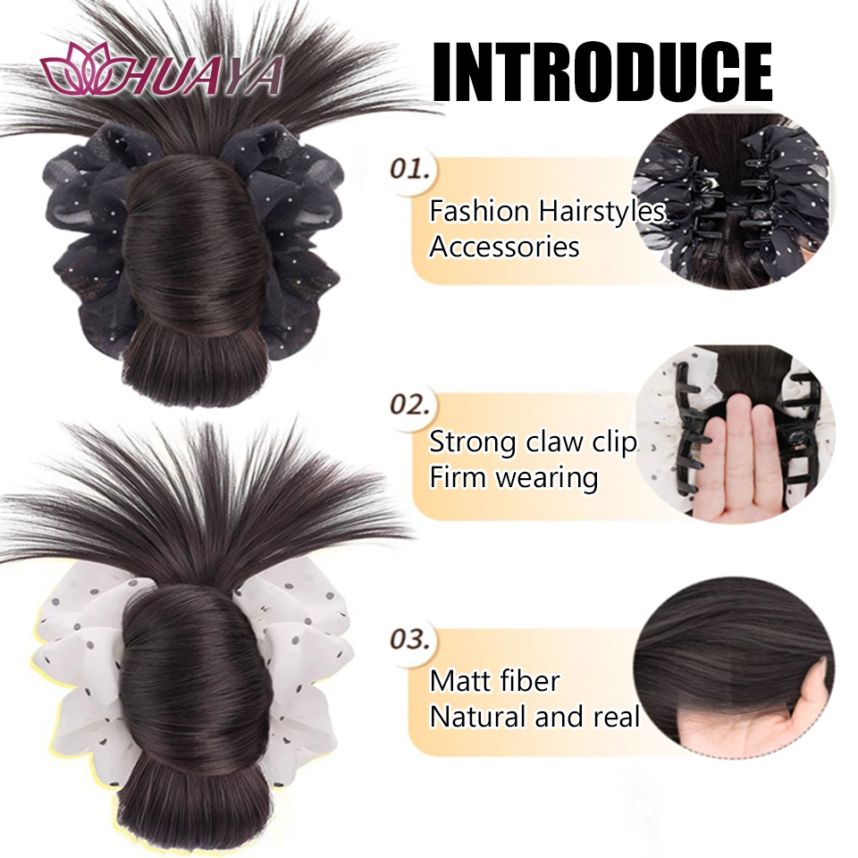 Synthetic Claw Clip Ponytail E - đánh giá và giá Claw Clip Messy Bun Hair Piece