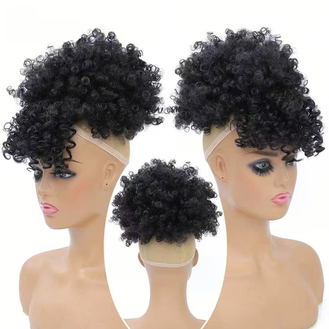 Short Drawstring Ponytail with - đánh giá và giá Drawstring Afro Curly Puff Ponytail
