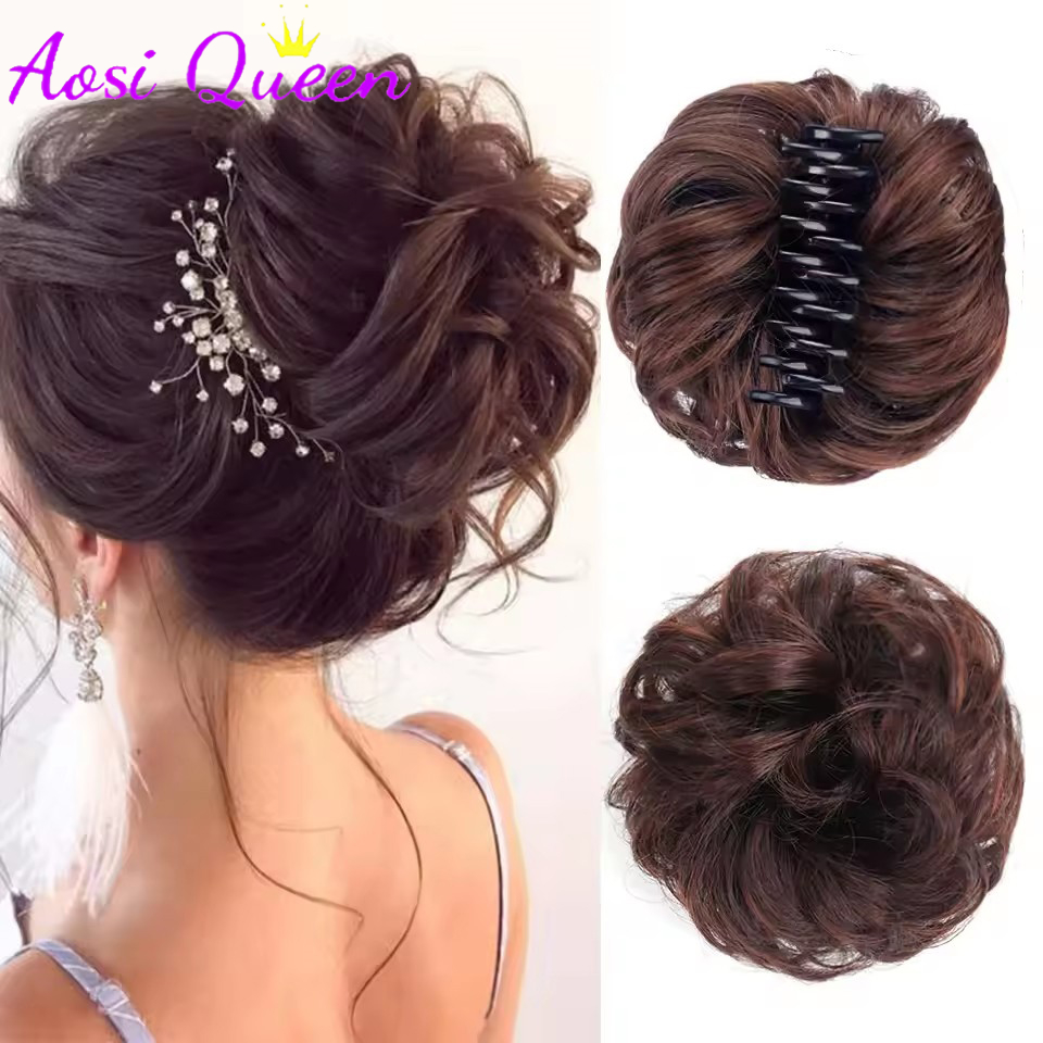 AOSIQUEE Synthetic Chignon Mes - đánh giá và giá Claw Clip Messy Bun Hair Piece