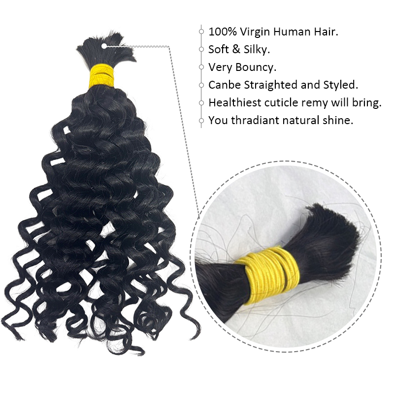 Human Braiding Hair for Boho B - đánh giá và giá Water Wave Bulk Human Hair For Braiding