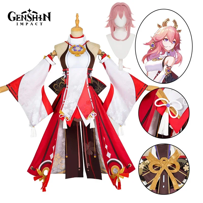 Yae Miko Cosplay Costume Game  - đánh giá và giá Synthetic Wigs