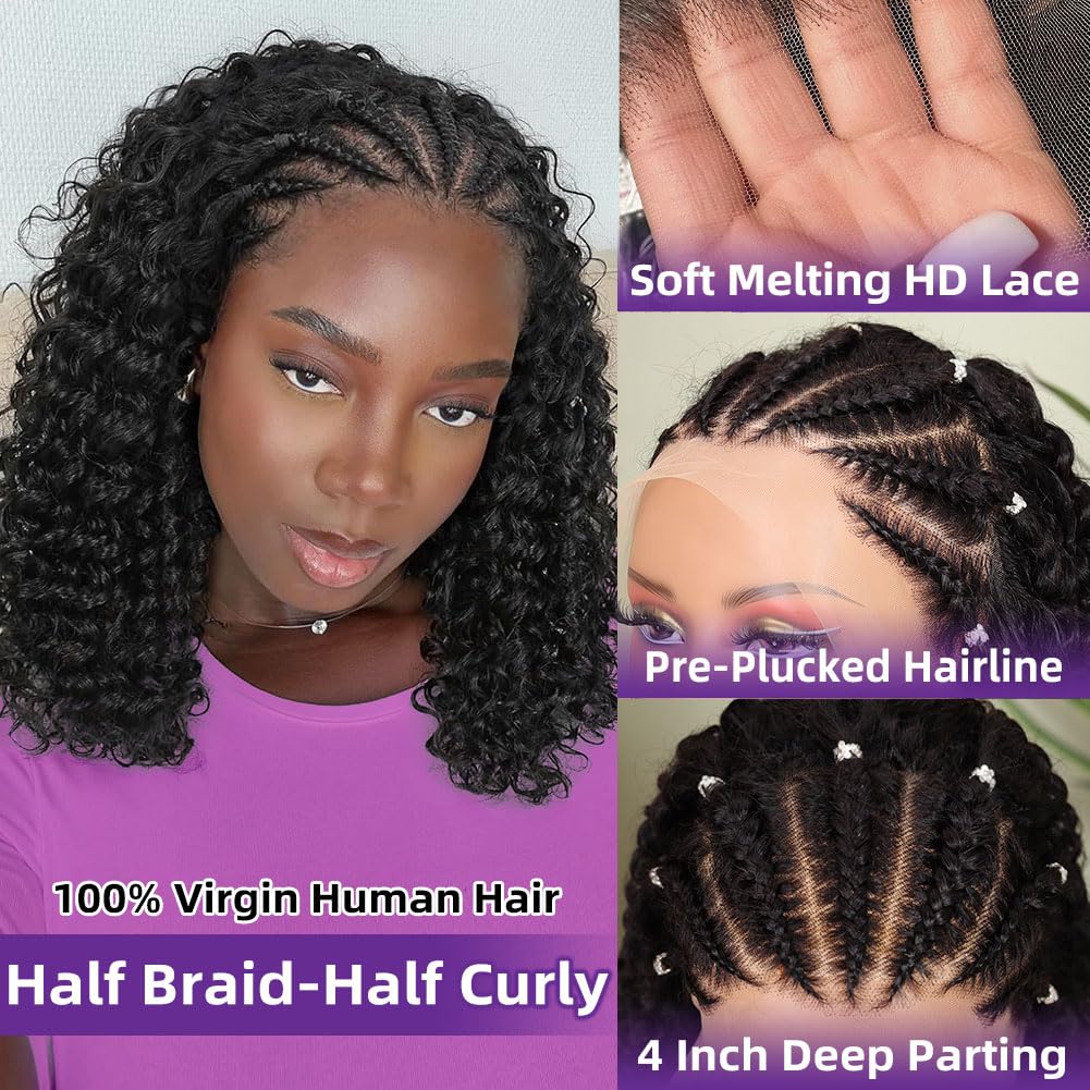 Cornrow Braid Bob Wig Deep Cur - đánh giá và giá Glueless Wear And Go Human Hair Wig