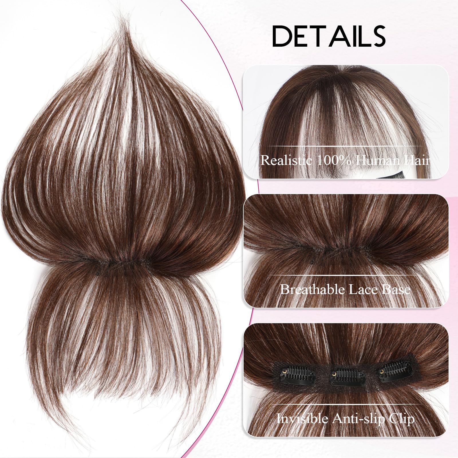 100% Human Hair Bangs Clips in - đánh giá và giá Seamless Clip In Hair Extensions Human Hair