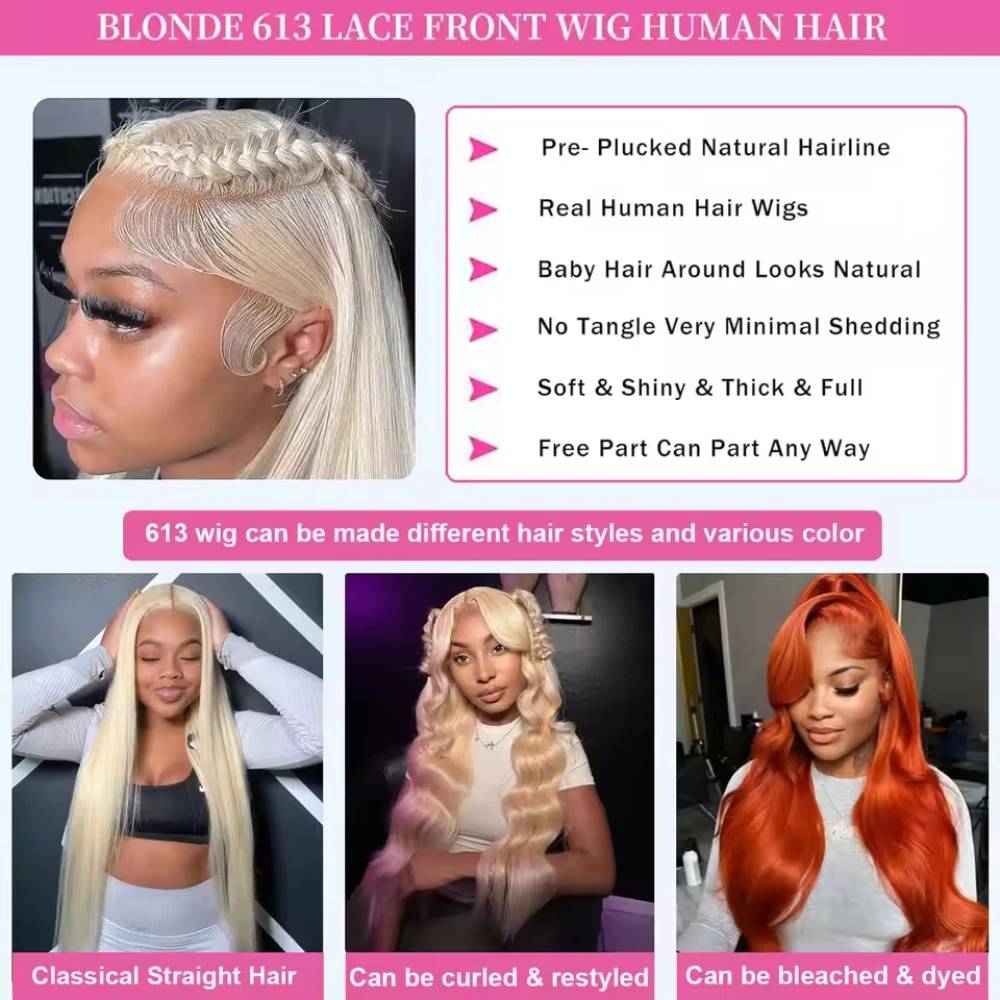 Human Hair 613 220% Density Ho - đánh giá và giá Hd Lace Frontal Wig Human Hair Pre Plucked